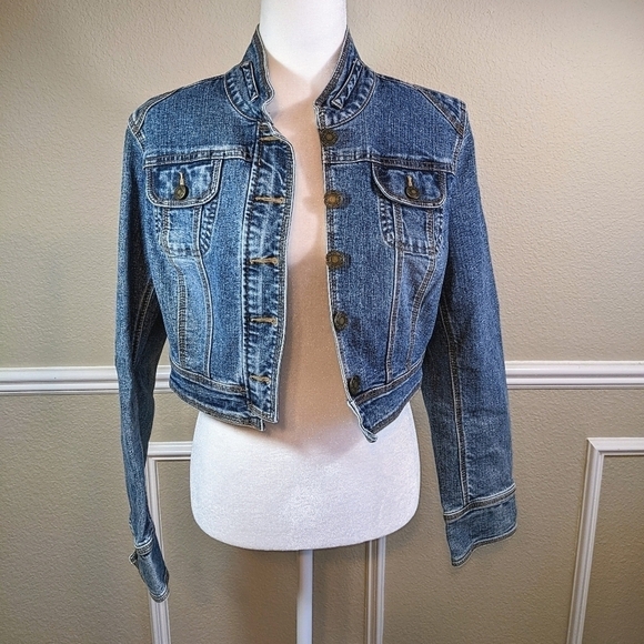 Cropped Blue Denim Jean Jacket - Picture 1 of 8